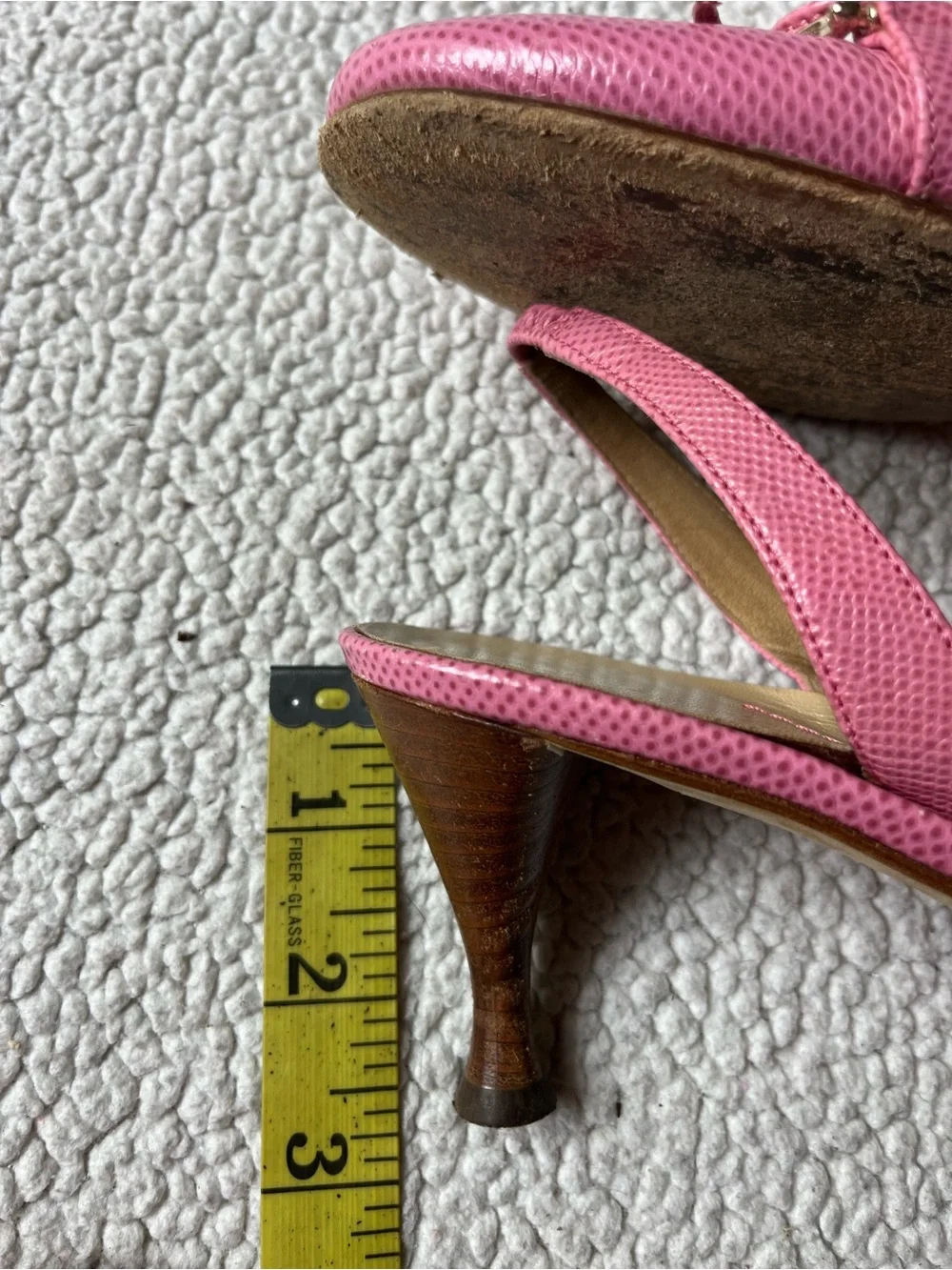 KATE SPADE LEATHER SLINGBACK HEELS PINK DOT WOMENS 8